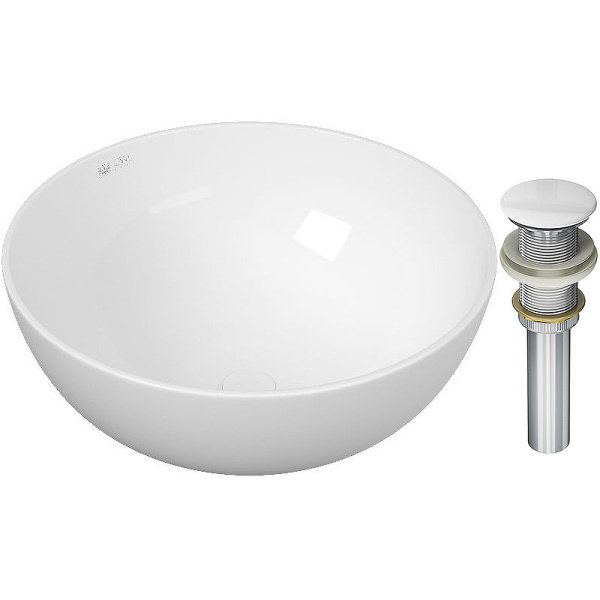 Накладная раковина с донным клапаном OWL 1975 Curve OWLB191023 43x43 фото