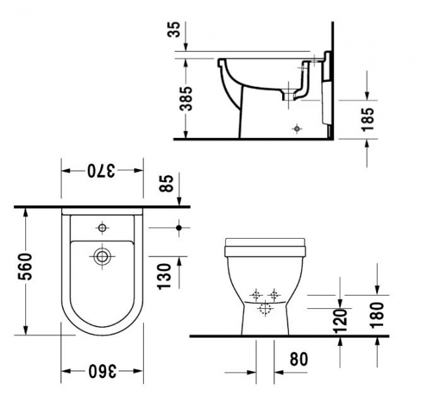 Биде напольное Duravit Starck 3 2230100000 фото