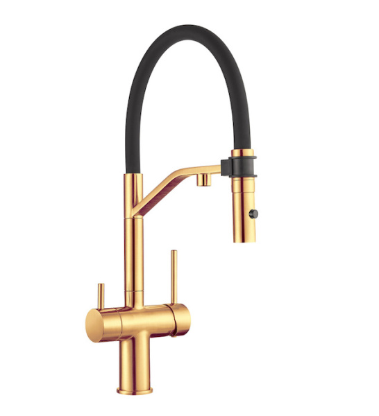 Смеситель для кухни под фильтр Milacio Ultra Cartes MCU.557.GD брашированное золото фото