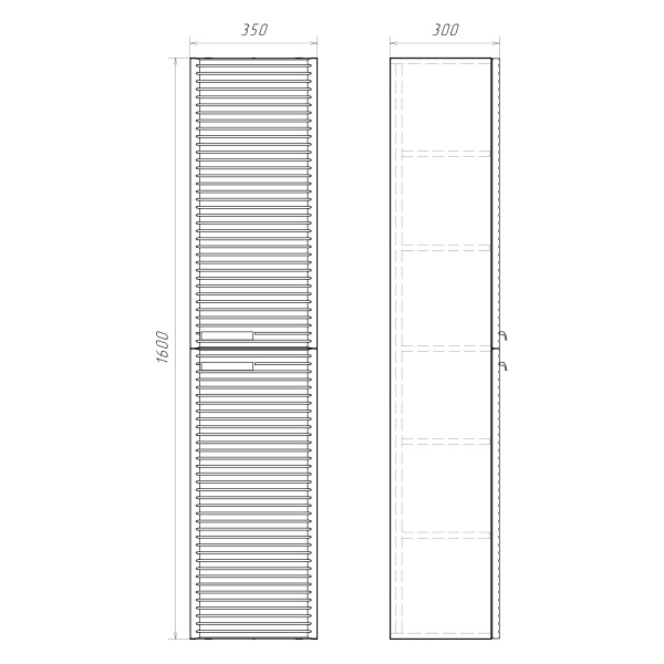 Шкаф-пенал Comfortу Танжер-35 00-00019362 белый матовый фото