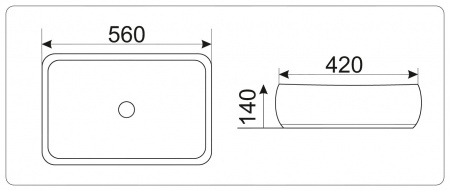 Накладная раковина CeramaLux N 9243 56х42 фото