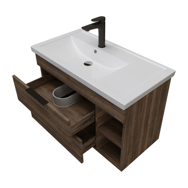 Тумба под раковину Grossman Форта 80 1080042 темный дуб галифакс фото