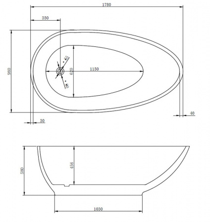 Ванна акриловая Abber AB9284 180x100 фото