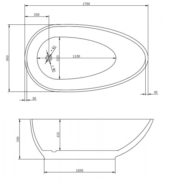 Ванна акриловая Abber AB9284 180x100 фото