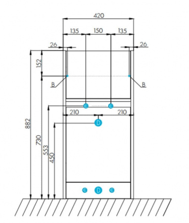 Тумба под стиральную машину Акватон Лондри 1A236001LH010 105 см фото