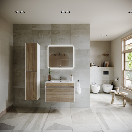 Тумба под раковину Sancos Smart SM80E дуб бардолино/белый фото