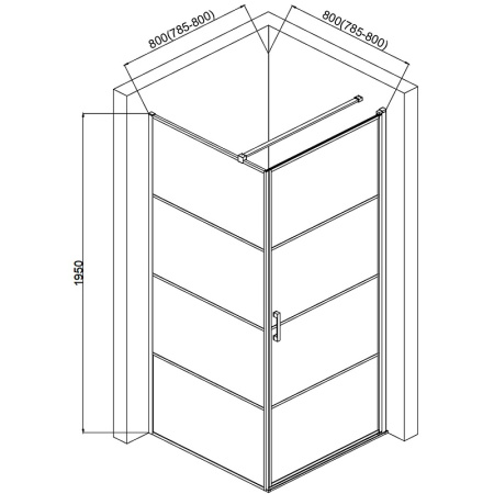 Душевой уголок AQUAme AQM5215-RH-8 80x80 черный фото