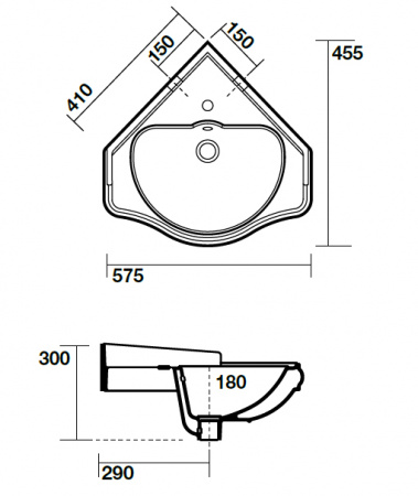 Угловая раковина Kerasan Retro 103201*1 фото