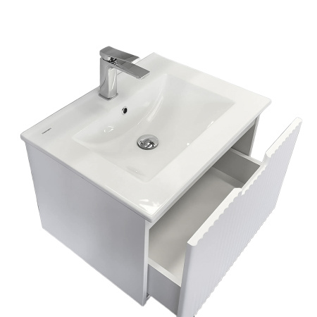 Тумба с раковиной Comfortу Муром-60П 00005266CF белая матовая фото