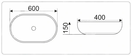 Накладная раковина GID MNC171 60х40 фото