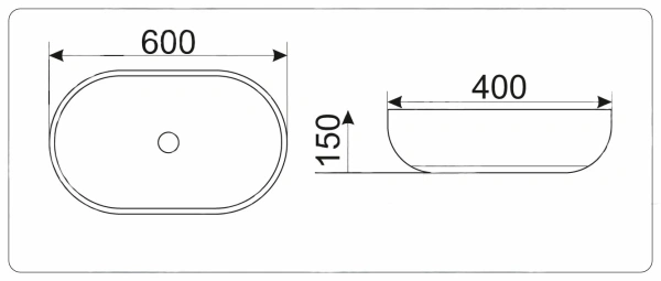 Накладная раковина GID MNC174 60х40 фото