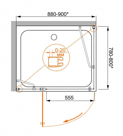 Душевой уголок Cezares Elena ELENA-W-AH-1-120/80-C-Cr фото