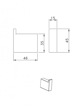 Крючок для ванной одинарный AltroBagno Aperto 081003MB фото