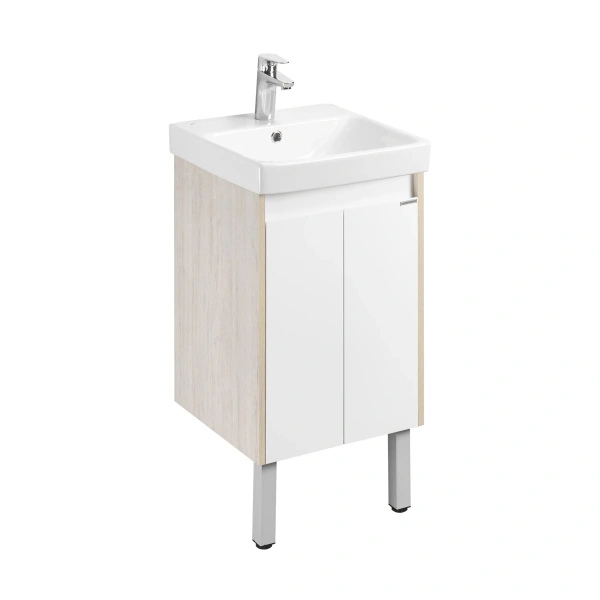 Тумба под раковину Акватон Сканди Doors 45 1A278701SDB20 белый глянец / дуб верона фото