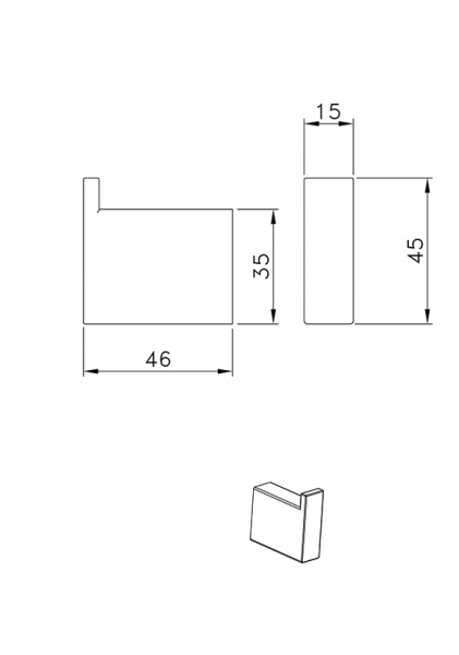 Крючок для ванной одинарный AltroBagno Aperto 081003MB фото