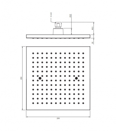 Верхний тропический душ Omnires WGR225CR хром фото