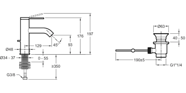 Смеситель для раковины Jacob Delafon Grand Boulevards E77958-4A-CP фото