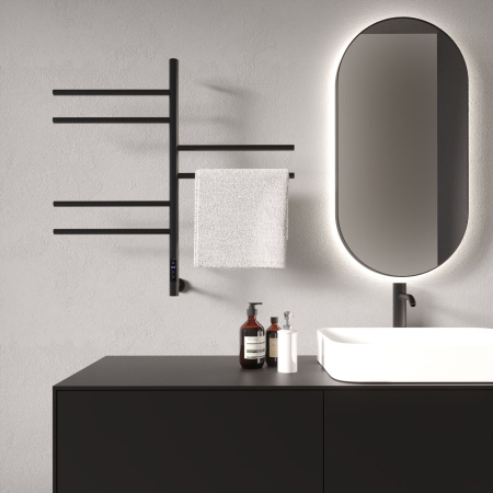 Электрический полотенцесушитель Vincea VTD-1S2CBE 43х80 черный, таймер фото