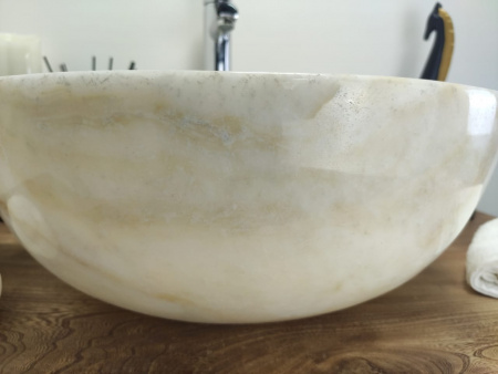 Накладная раковина из оникса Indo Bowl white Medium TinLip BO-00510 фото
