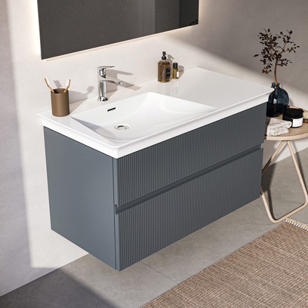 Тумба с раковиной Ideal Standard Finesse E3445UQ 100 см, пепельно-голубая матовая фото