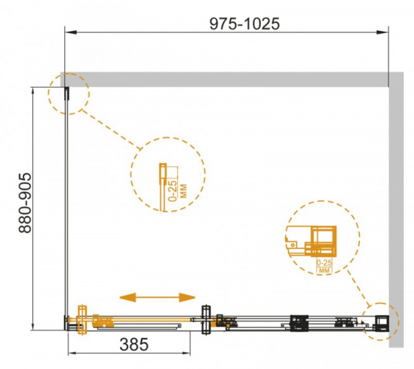 Душевой уголок Cezares Duet Soft DUET SOFT-AH-1-100/90-C-Cr 100х90 фото
