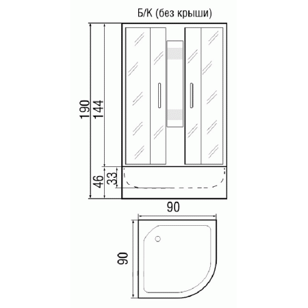 Душевая кабина River Amur Б/К 90/46 МТ фото