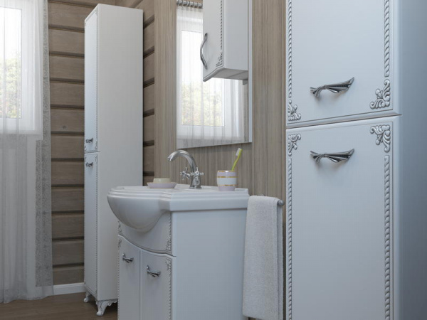 Тумба под раковину Kaksa Классик-Д 004067 80 см серебро фото