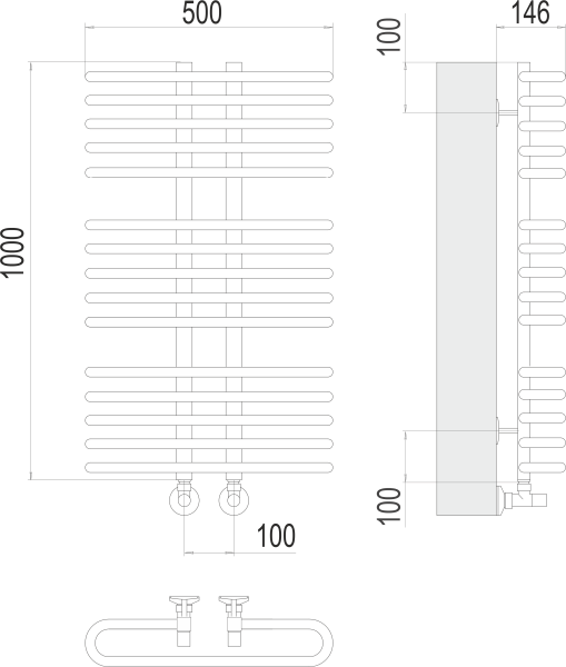 Водяной полотенцесушитель Сахара П15 500х1000 Terminus 4670078529787 фото