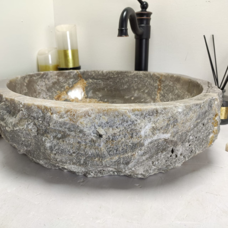 Накладная раковина из оникса Erozy Grey EO-00601 (53*43*15см) фото