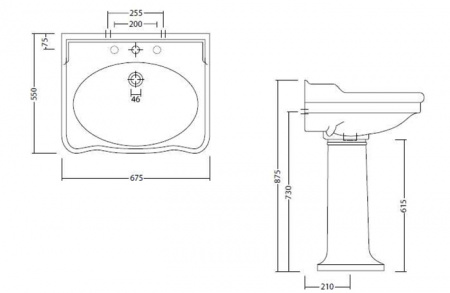 Подвесная раковина Tiffany World Bristol TWBR11-3 bi*3 фото
