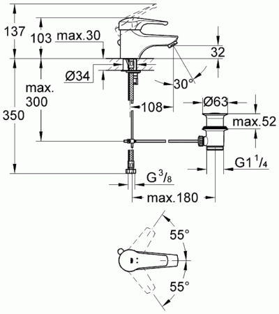 Смеситель для раковины Grohe Eurosmart New 32926002 фото