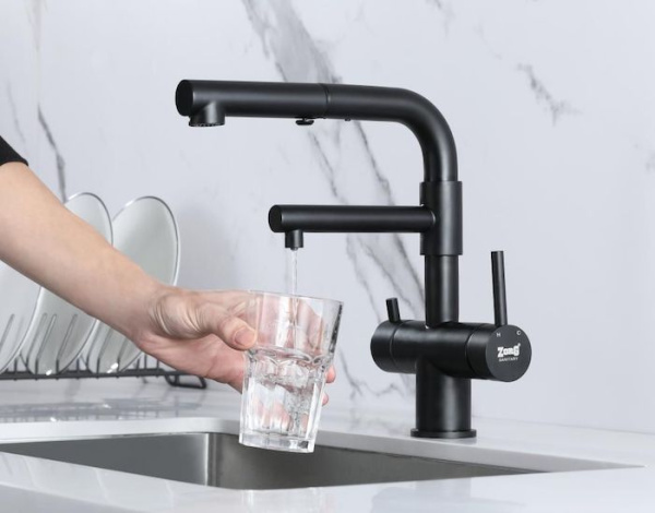 Смеситель для кухни с фильтром для воды Zorg Inox SZR-3216 GRAFIT фото