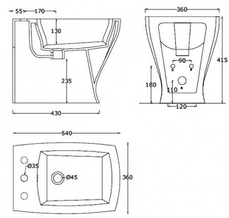 Биде напольное Artceram Jazz JZB002 01 00*3JZ04bi*3 фото