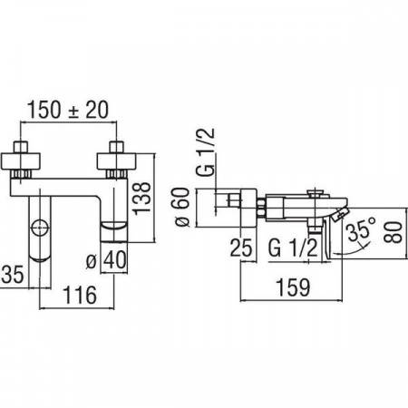Смеситель для ванны Nobili New Road (RD00110/1CR) фото