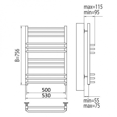 Полотенцесушитель электрический Terminus Соренто П12 4660059921129  500х756 фото