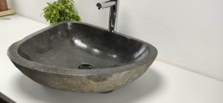 Накладная раковина из речного камня RS0820 (53*45*15) фото