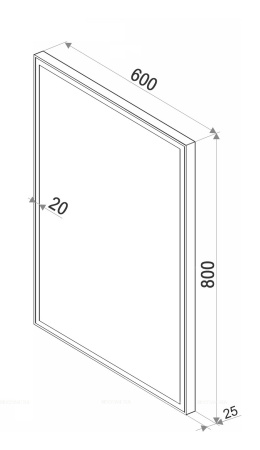Зеркало SINTESI KANTO BLACK 60 с LED-подсветкой  600x800 SIN-SPEC-KANTO-black-60 фото