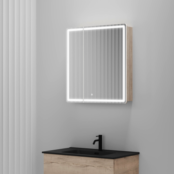 Зеркало-шкаф с подсветкой Sancos Mirror MI70EG дуб галифакс фото