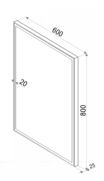 Зеркало SINTESI KANTO BLACK 60 с LED-подсветкой  600x800 SIN-SPEC-KANTO-black-60 фото