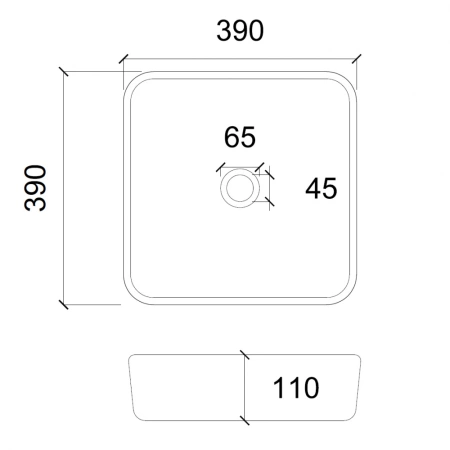 Накладная раковина стеклянная Abber Glas AK2311 39x39 фото