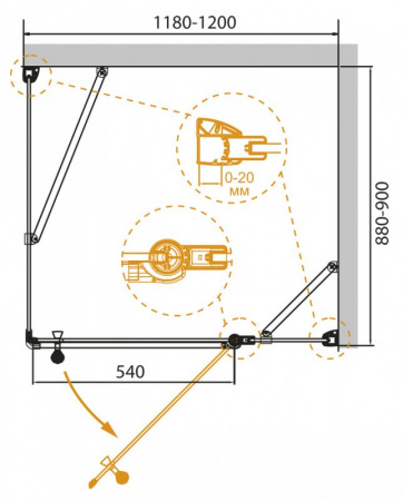 Душевой уголок Cezares Giubileo GIUBILEO-AH-11-120/90-CP-G-L 120х90 L фото