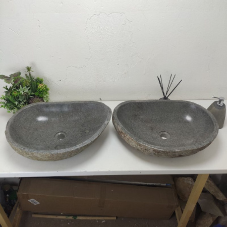 Раковина из речного камня ПАРА!!! RS01731 (55*41*15) фото