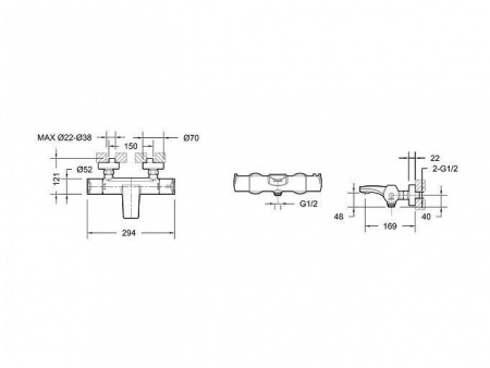 Термостатический смеситель для ванны с душем Bravat Nizza F6353387CP-01-RUS фото