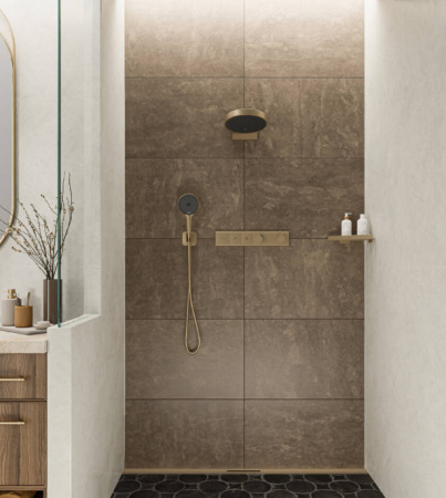 Душевая лейка Hansgrohe Rainfinity 130 3jet 26864140 шлифованная бронза фото