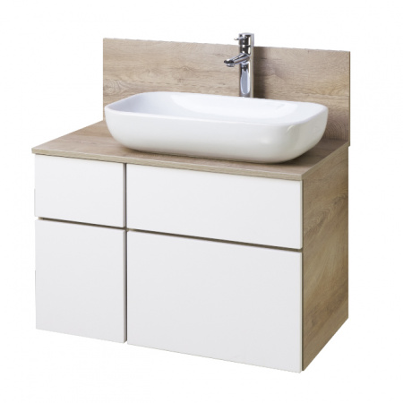 Тумба под раковину Акватон Мишель 1A244501MIX40 80 см дуб эндгрейн/белый фото