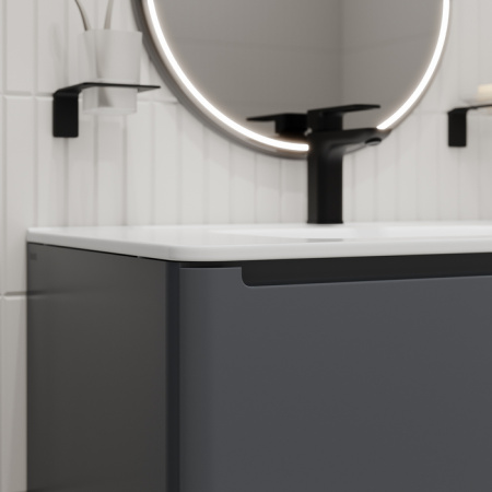 Тумба с раковиной Iddis Edifice EDI80D0i95K 80 см, темно-серая фото