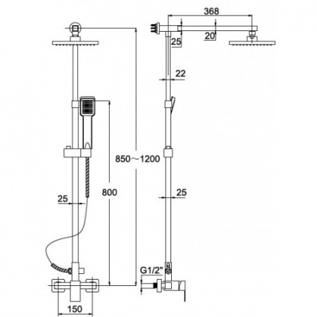 Душевая система (стойка) Kaiser LE-1110 фото