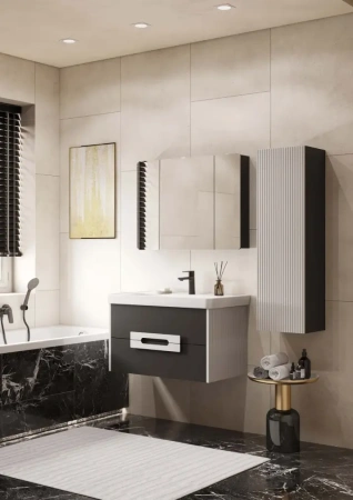 Тумба под раковину Акватон Ар-Деко 85 1A280401DD8D0 серый кобальт фото