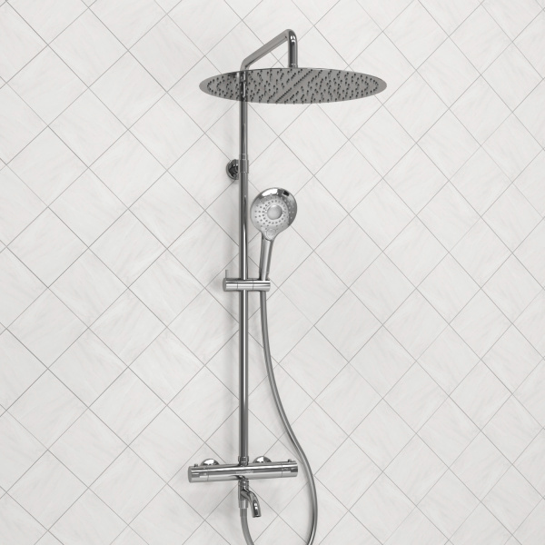 Душевая система (стойка) с термостатом WasserKRAFT Thermo A188.117.101.087.CH хромоникель фото