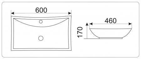 Накладная раковина CeramaLux N 9111 60х46 фото
